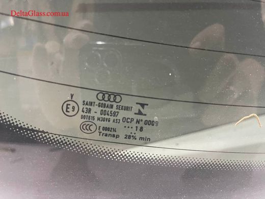 Audi Q5 (17-) заднє склоз з е/о,антена,отвір (темне)