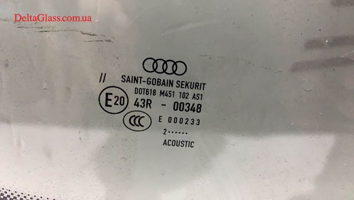 Audi A4 B8 2008-2015 вітрове скло з кріпленням д.д., кам., акустичне