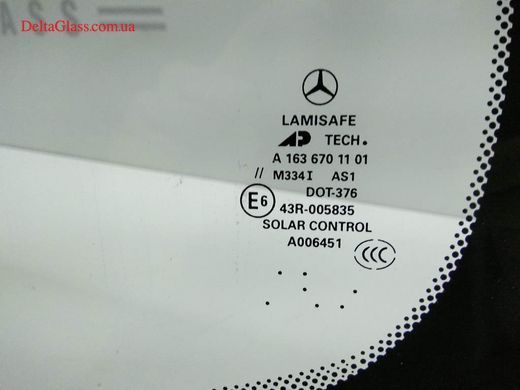 Mercedes W163 ML-Class вітрове скло з кріпленням дзеркала, датчика, PG
